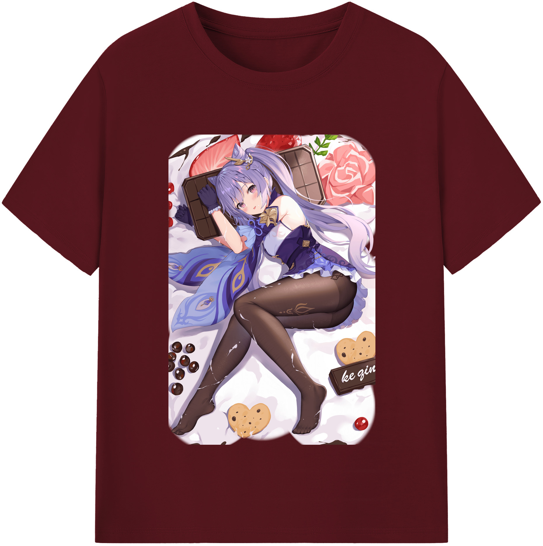 げんし神 刻晴 こくせい genshin Kokusei 綿100％半袖Tシャツ（フロントプリント）